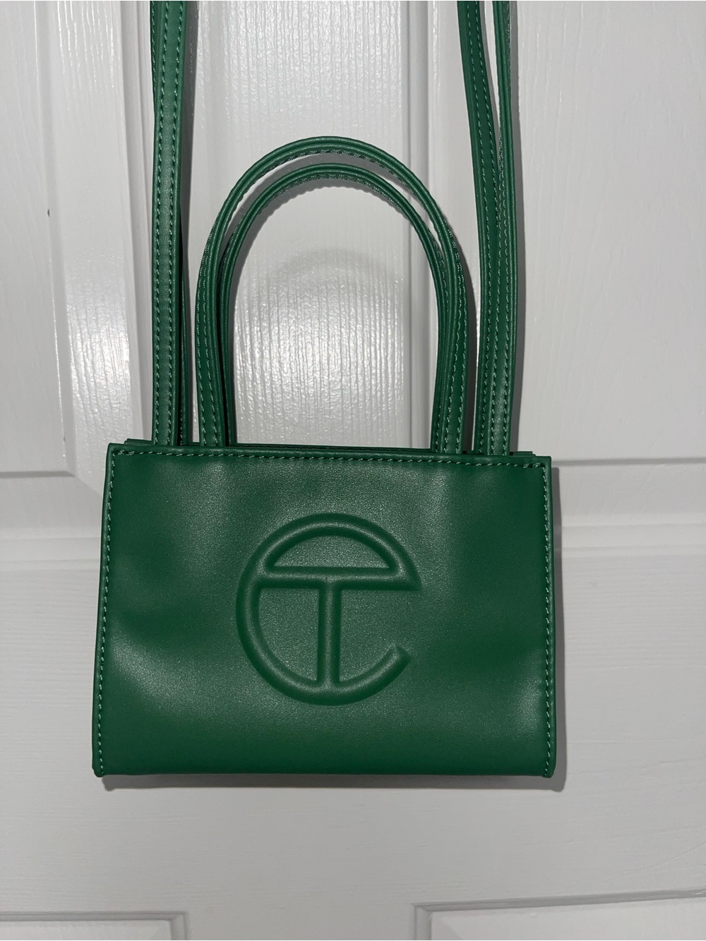 Dark Olive Telfar Mini Bag with crossbody straps